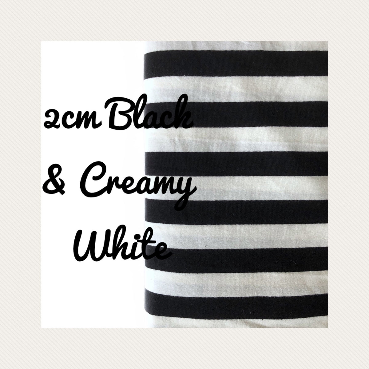 2cm Black & Creamy White Yarn Dyed Stripes – Birds of a Feather. Custom ...