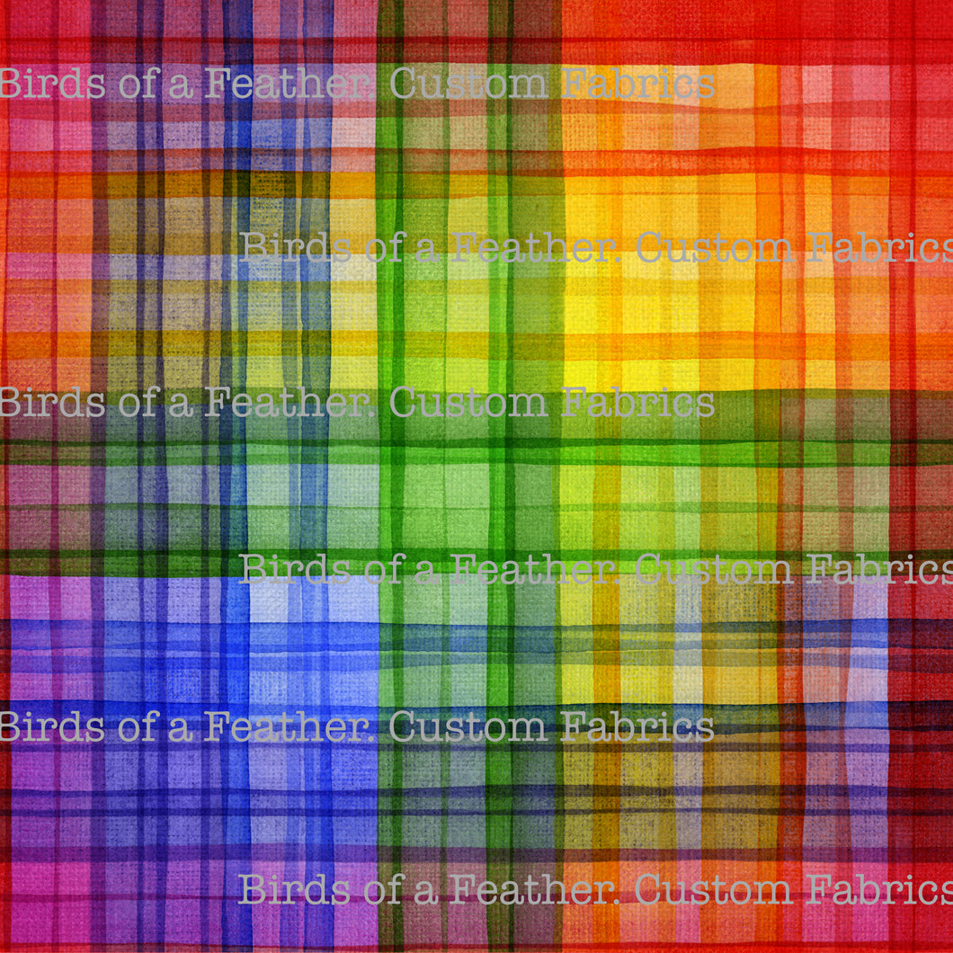 Rainbow Plaid Fabric